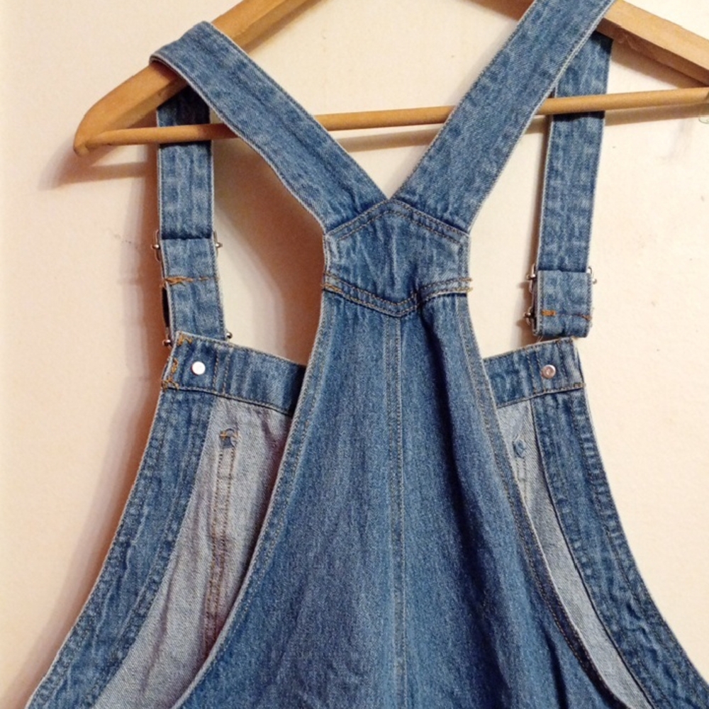 H&M Cotton Classic Blue Women's Denim Multi-Pocket Long Overalls O/S Pre-Loved - Picture 14 of 17